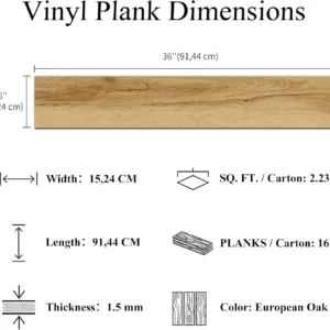 mysflosy self adhesive vinyl flooring planks – 16 pack