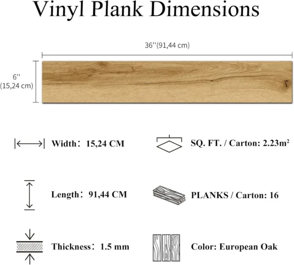 mysflosy self adhesive vinyl flooring planks – 16 pack