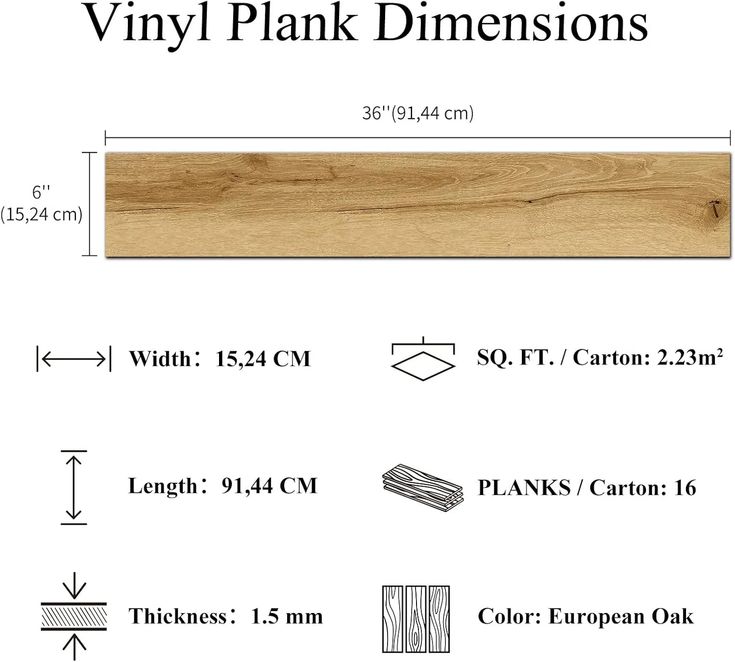 mysflosy self adhesive vinyl flooring planks – 16 pack