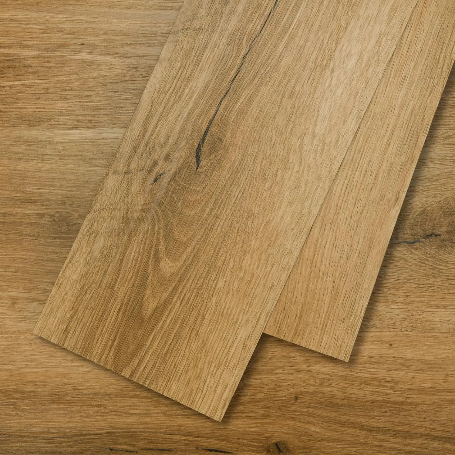 Mysflosy self-adhesive vinyl flooring planks with natural wood grain for easy DIY installation