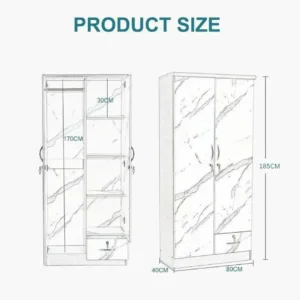 2 door wooden wardrobe 2