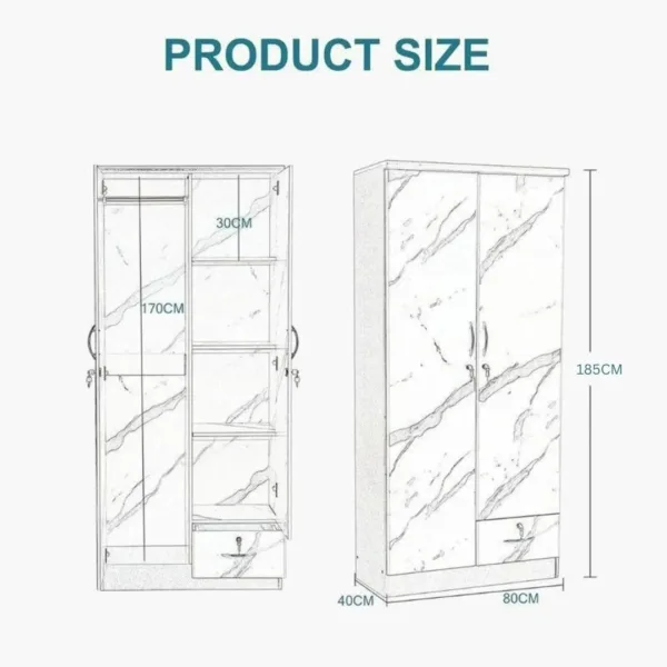 2 door wooden wardrobe 2
