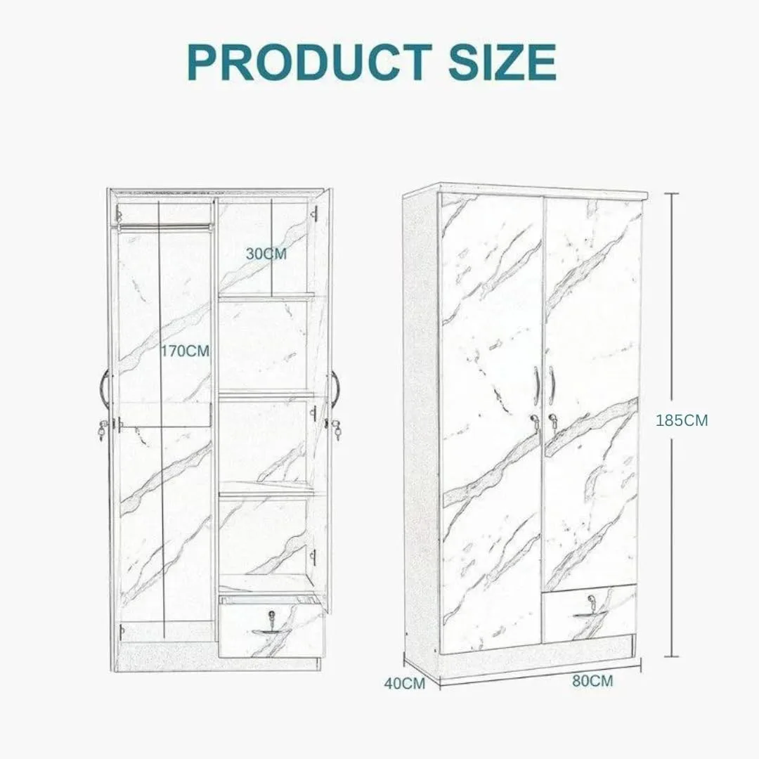 2 door wooden wardrobe 2