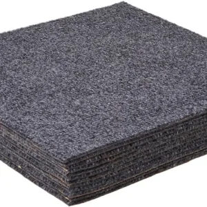 Achim self-adhesive carpet floor tiles, 12" x 12", smoke colour for home and office