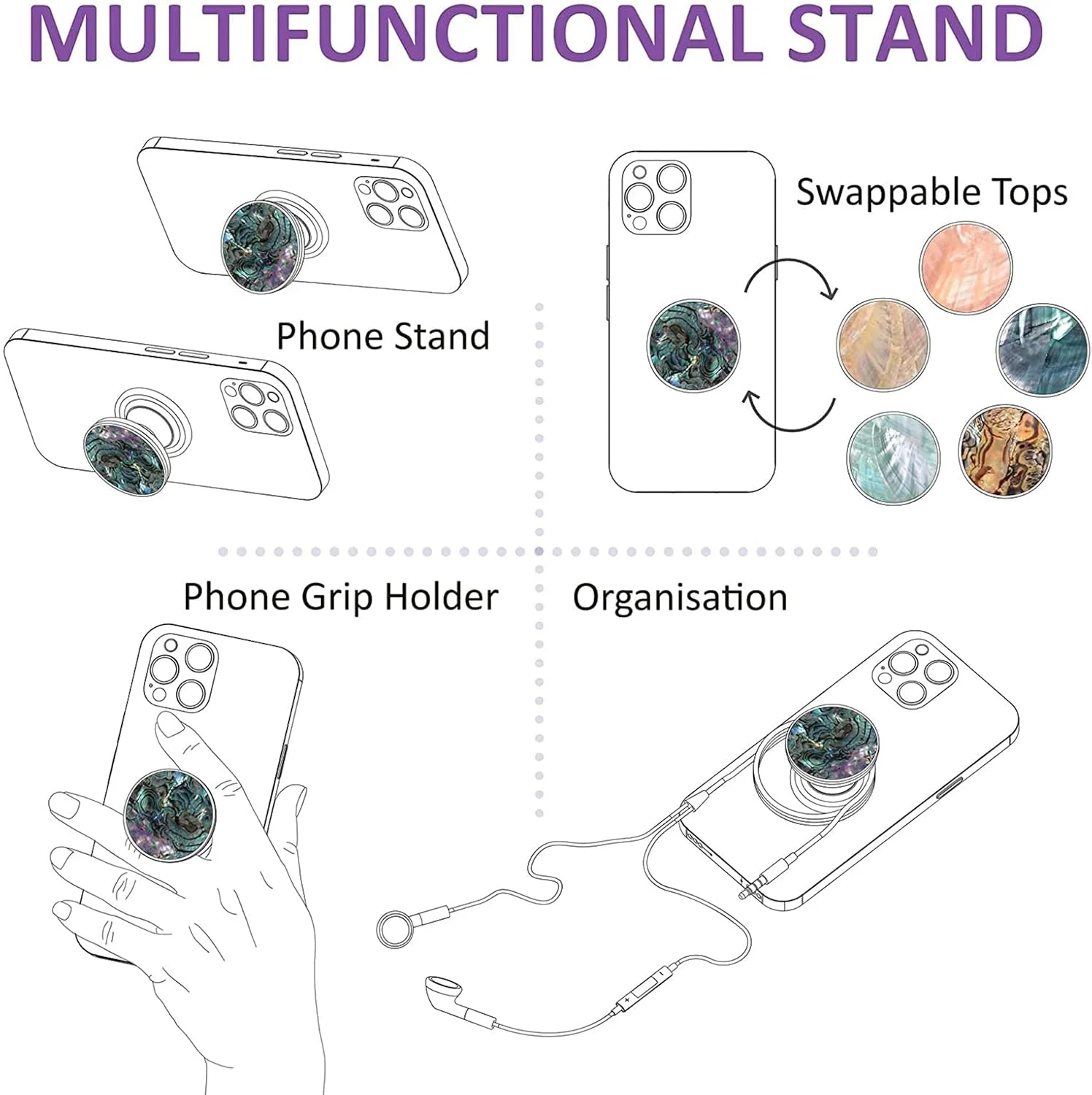 abalone shell phone grip 7