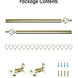 adjustable curtain rod gold 3