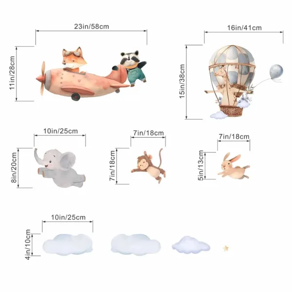 animals airplane stickers 4