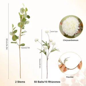 artificial chrysanthemums eucalyptus 2