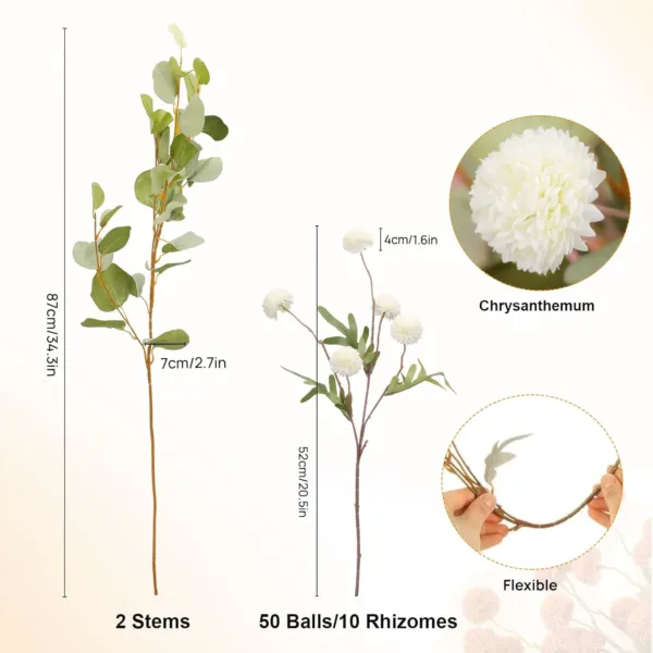 artificial chrysanthemums eucalyptus 2
