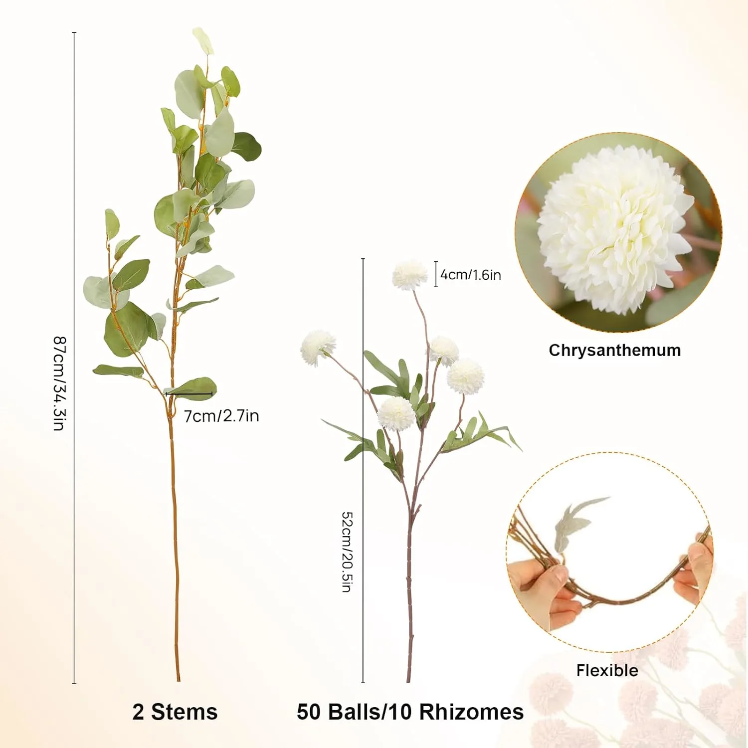 artificial chrysanthemums eucalyptus 2