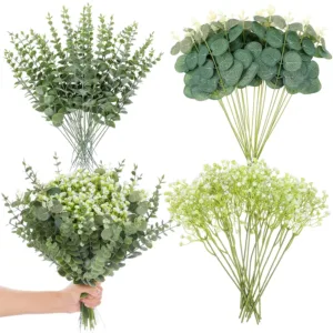 artificial eucalyptus stems flowers 1