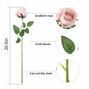 artificial roses silk stem 6