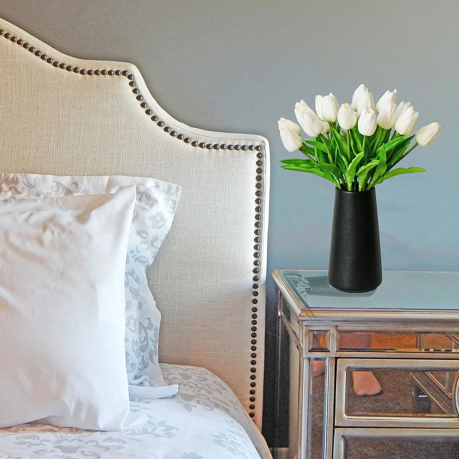 artificial tulips white flowers 4