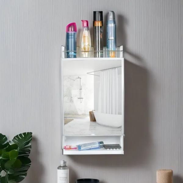 bathroom cabinet mirror white 2