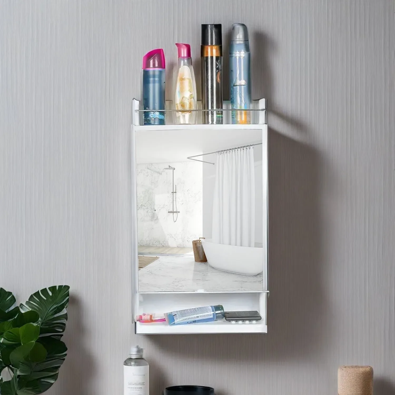 bathroom cabinet mirror white 2