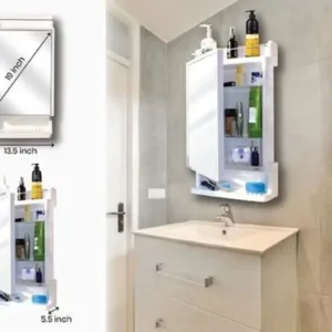 bathroom cabinet mirror white 5