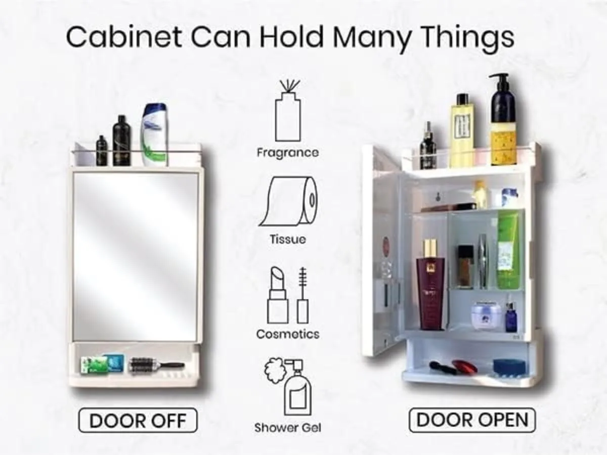 bathroom cabinet mirror white 6