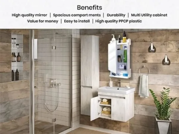 bathroom cabinet mirror white 7