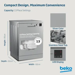 beko dishwasher silver 4