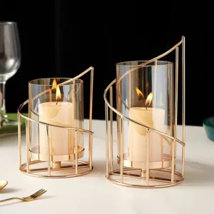 candle holder gold glass 1
