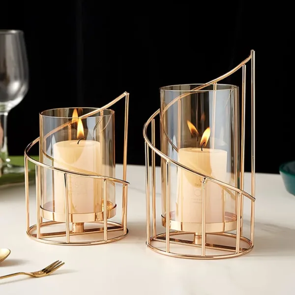 candle holder gold glass 1