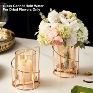 candle holder gold glass 4