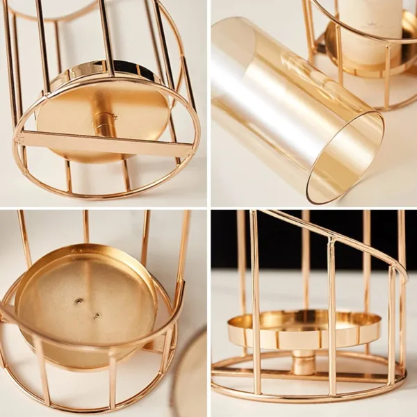 candle holder gold glass 6