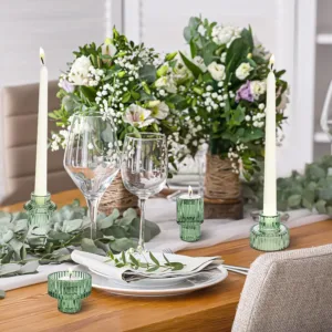 candle holders glass set 3