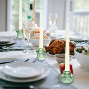 candle holders glass set 5