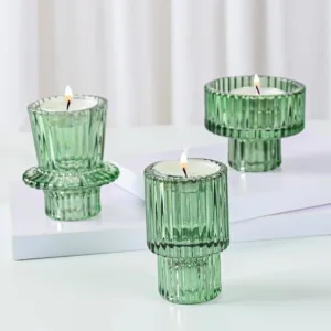 candle holders glass set 6