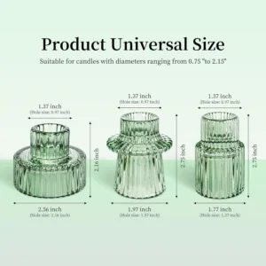 candle holders glass set 7