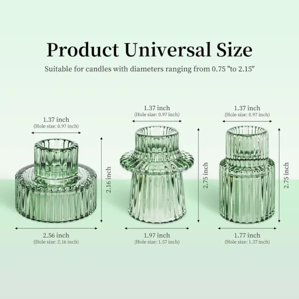 candle holders glass set 7