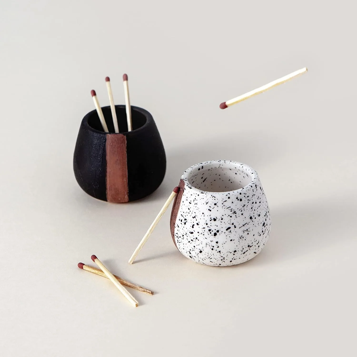 ceramic match holder set 4