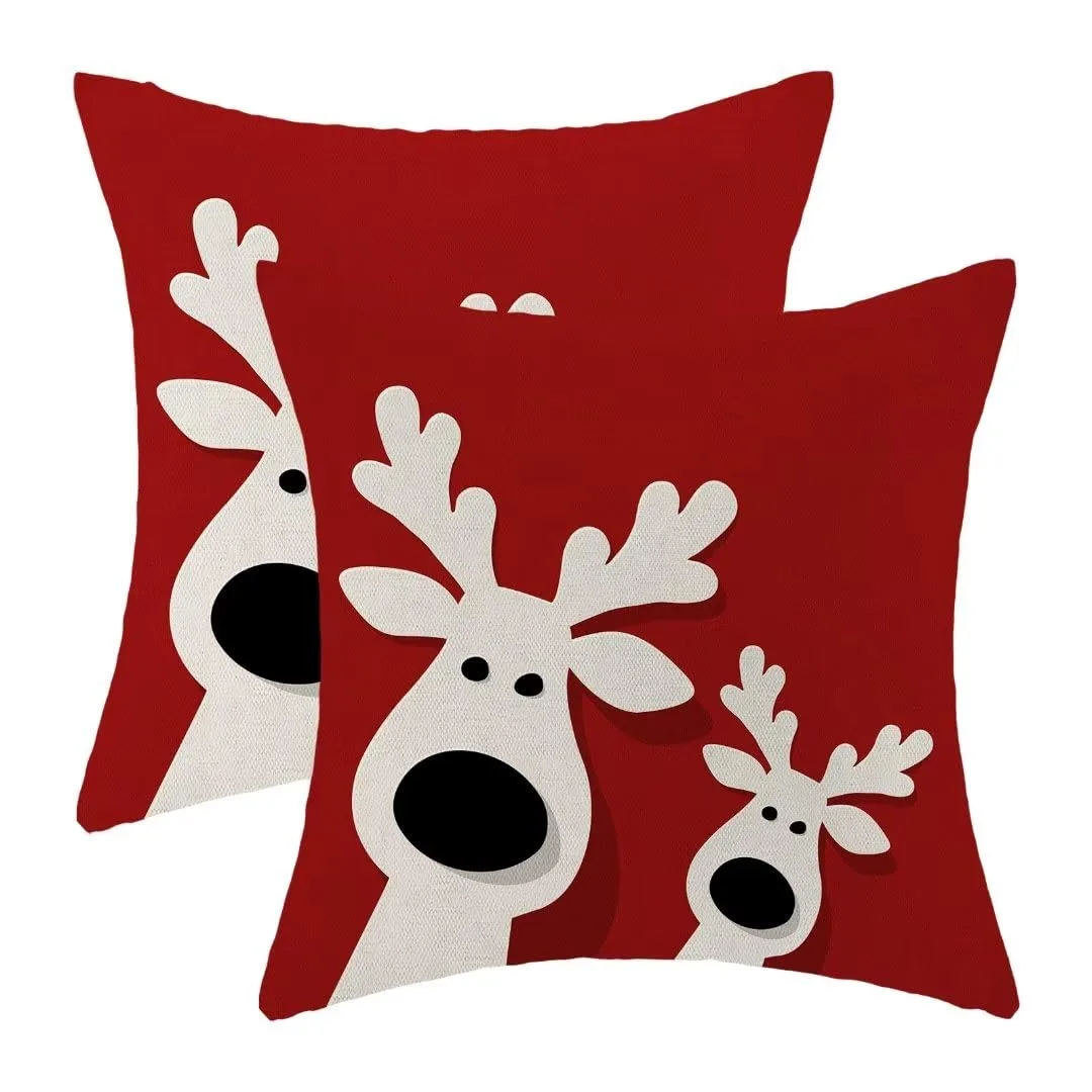 christmas pillow covers elk 1