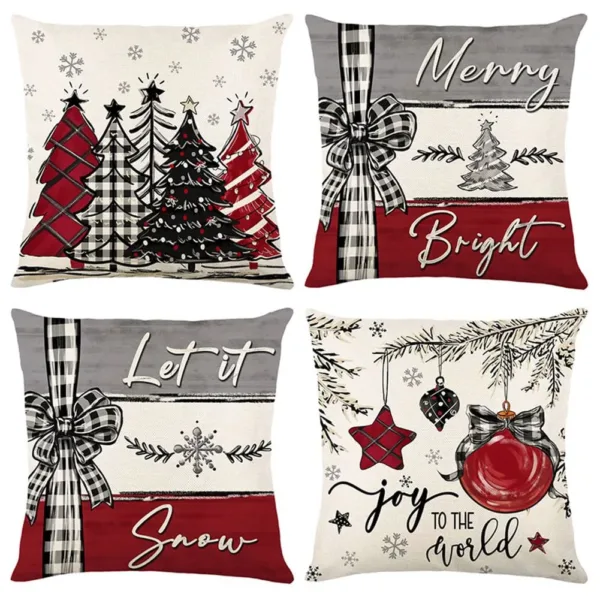 christmas pillow covers linen 1