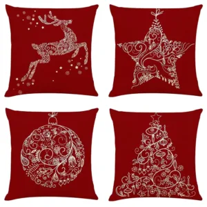 christmas pillow covers linen 7