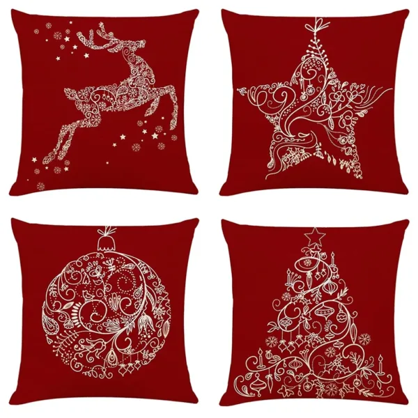 christmas pillow covers linen 7