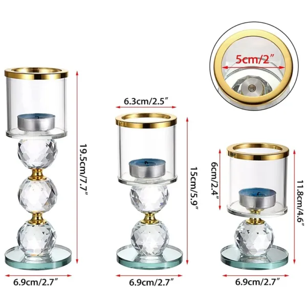 crystal candlestick holders set 2