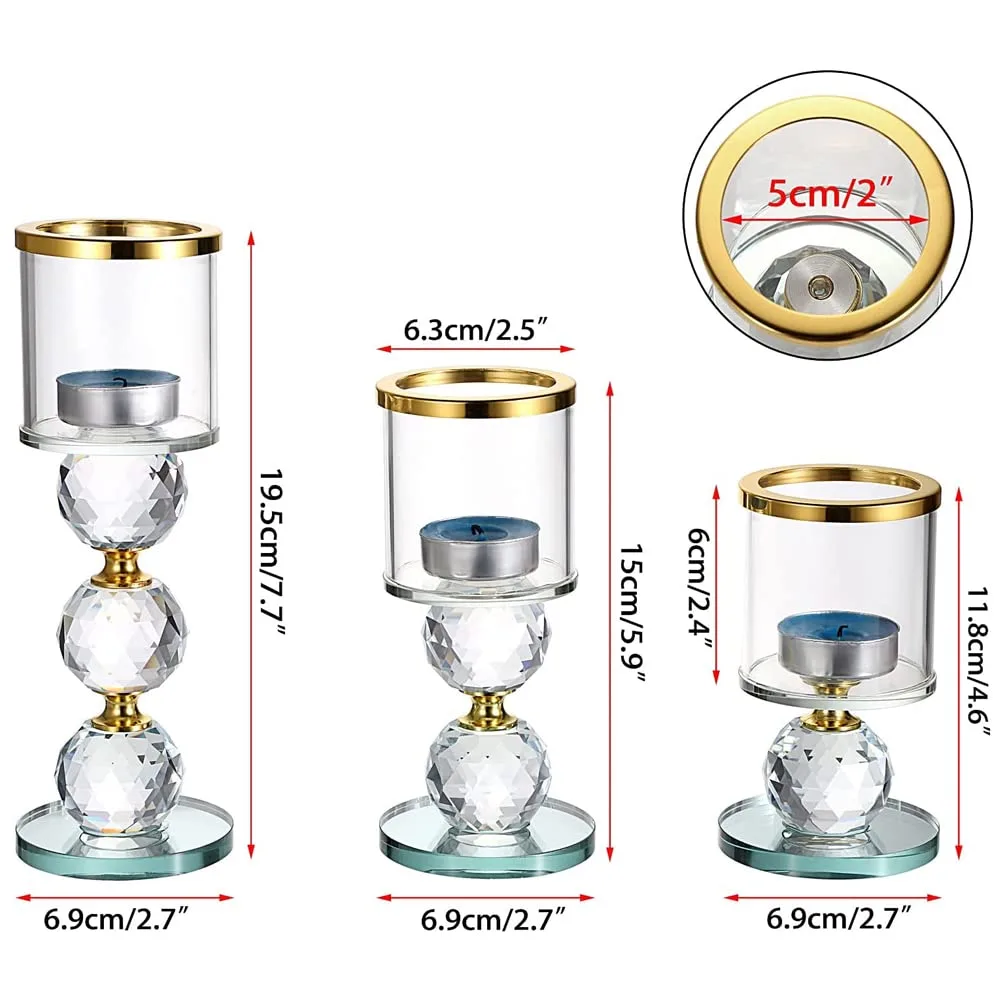 crystal candlestick holders set 2