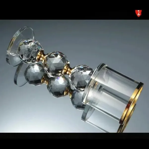 crystal candlestick holders set 3