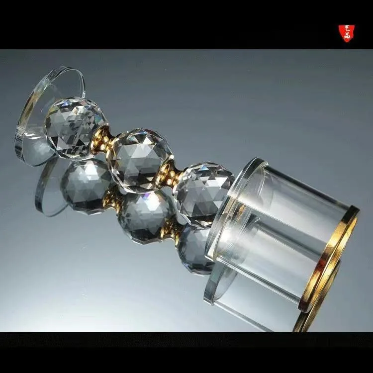 crystal candlestick holders set 3