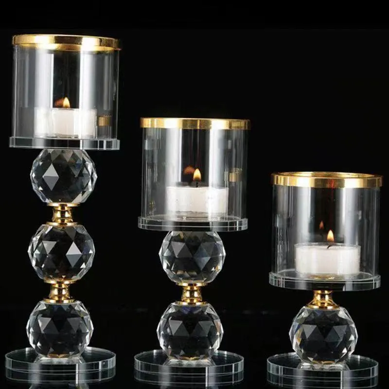 crystal candlestick holders set 5