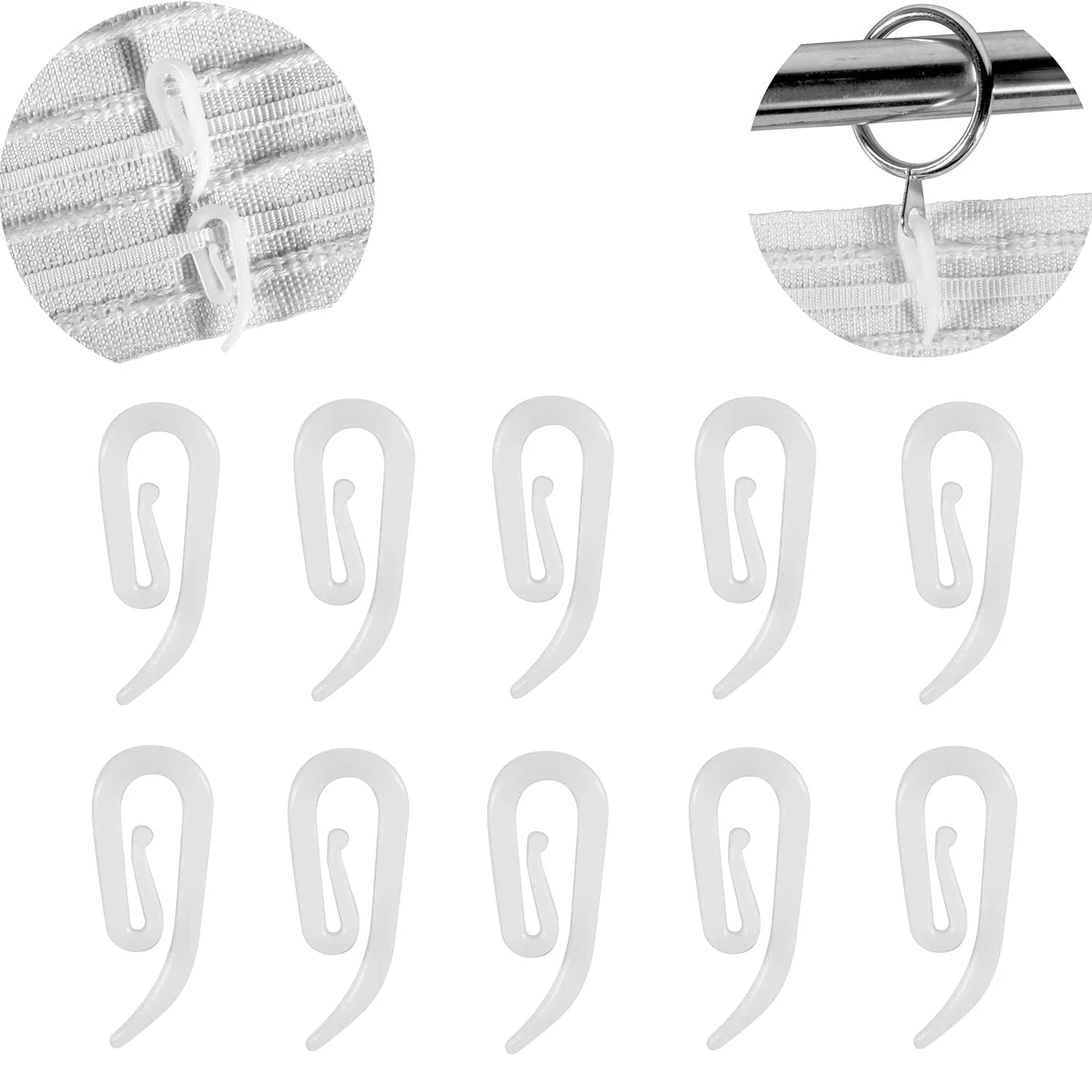 curtain hooks plastic white 1