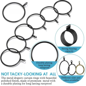curtain rings black metal 3
