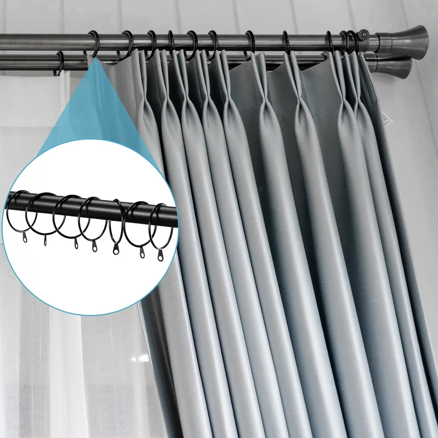 curtain rings black metal 6