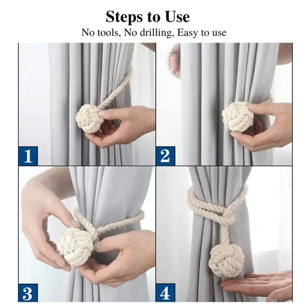 curtain tiebacks cotton rope 5