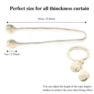 curtain tiebacks cotton rope 7