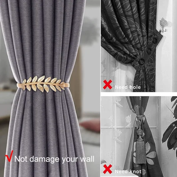 curtain tiebacks gold leaf 5