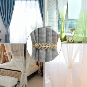 curtain tiebacks gold leaf 7