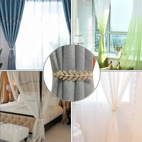 curtain tiebacks gold leaf 7